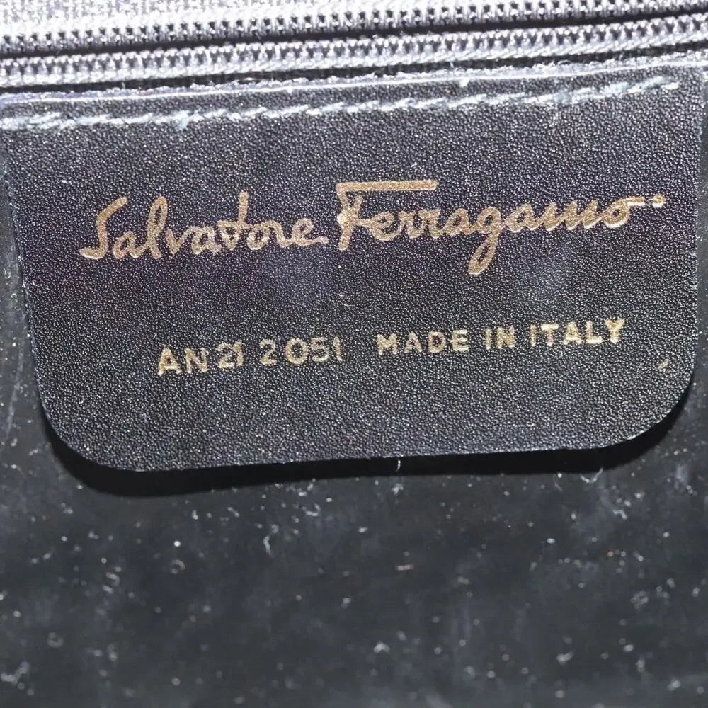 Salvatore Ferragamo Nylon Vara Handbag Beige